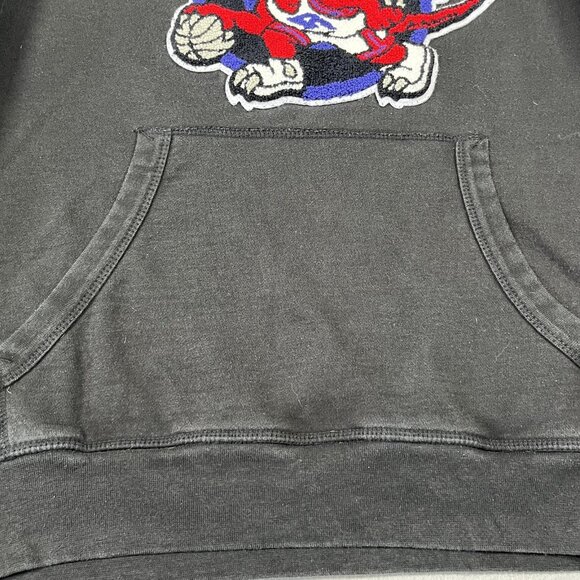 Toronto Raptors Hoodie Sweatshirt Mens Black NBA Basketball Throwback Big Logo - Picture 8 of 10